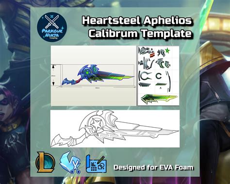 Buy Heartsteel Aphelios Calibrum Prop Template | Pepakura | Blueprint ...
