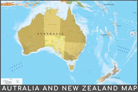 Australia and New Zealand Map Graphic by Cartorical · Creative Fabrica