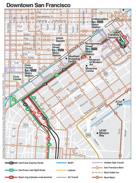 Downtown San Francisco Transit Map
