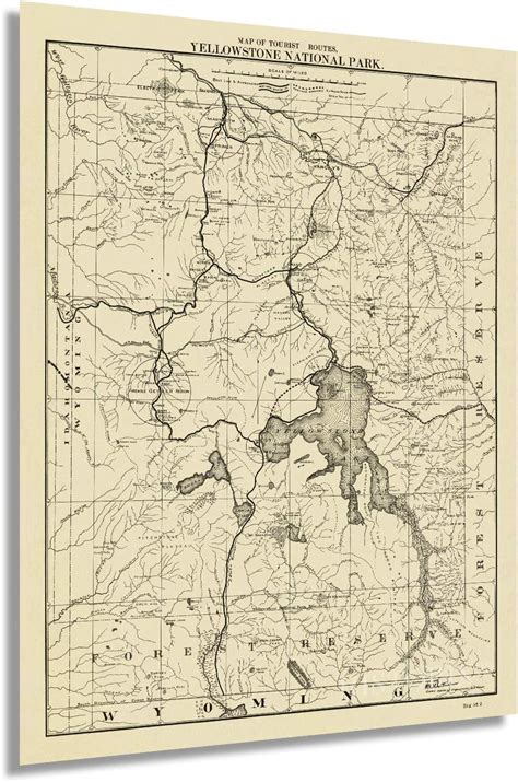 HISTORIX Vintage 1900 Yellowstone National Park Map India | Ubuy