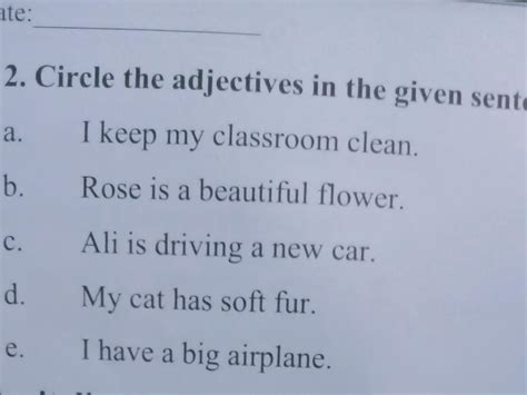 circle the adjective - Brainly.in