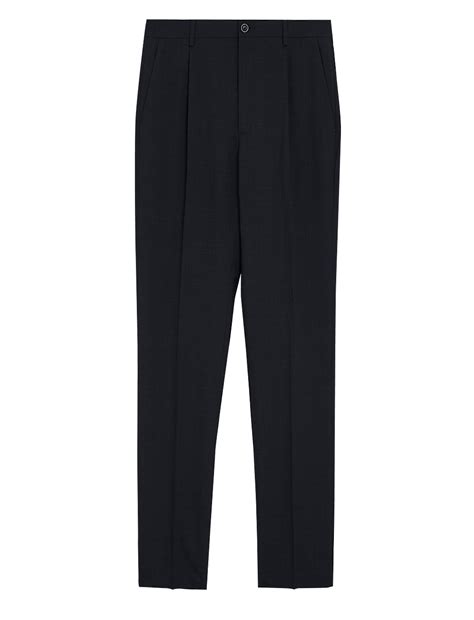 Buy Regular Fit Wool Flat Front Trousers at Marks & Spencer