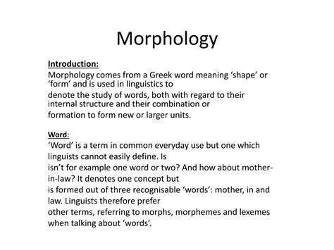 Morphology | PPTX