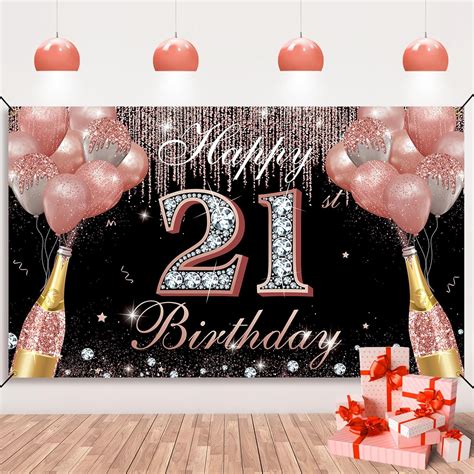 Amazon.com : 21st Birthday Decorations for Her, Happy 21st Birthday ...