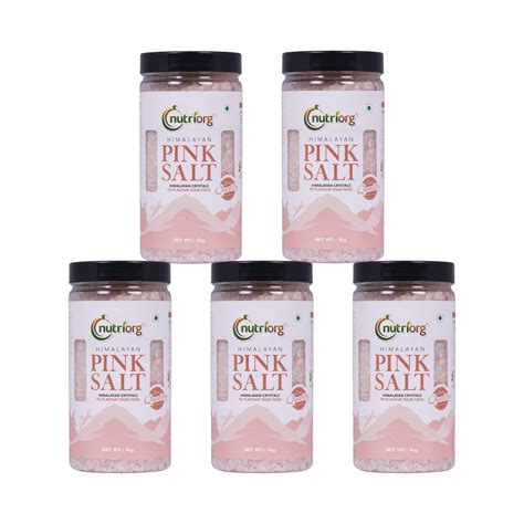 Nutriorg Himalayan Pink Salt Granules 1000g (Pack of 5) | 100% Natural ...