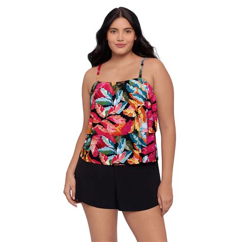 Trimshaper Women's Roxy Plus Swim Romper - Vintage Jungle - Walmart.com