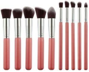 huge leaf Makeup Brush Pink Color Set of 10 - Price in India, Buy huge ...