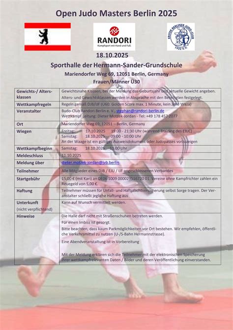 Open Judo Masters Berlin 2025, Hermann-Sander-Grundschule Mariendorfer ...