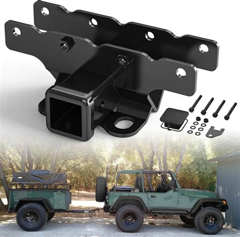 Sulythw 2 Inch Towing Hitch Receiver and Cover Kit Compatible for 2018-2024 Jeep Wrangler JL/JLU ...