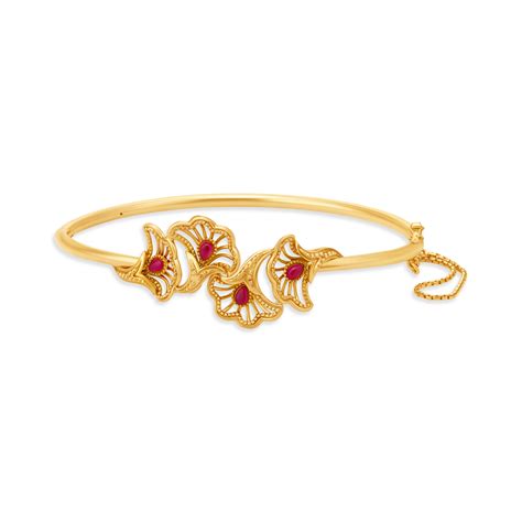 Enchanting Gold Bangle with Coloured Stones