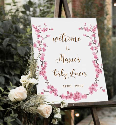 Floral Baby Shower Welcome Sign Template Welcome Baby Shower - Etsy