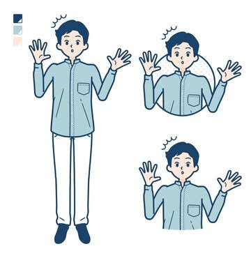 Simple stand collar shirt mansurprise | Premium Vector