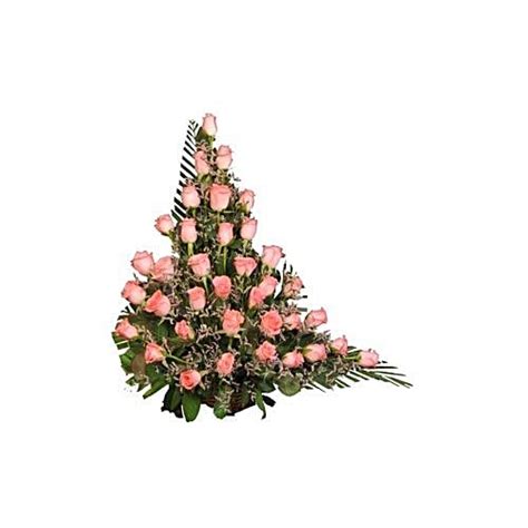 Buy Blooms Bouquets Flower Bouquet 40 Pink Roses Basket 1 Pc Online at ...