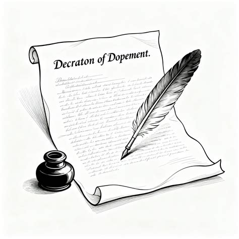 Easy Declaration Of Independence Drawing - AI Generated Art