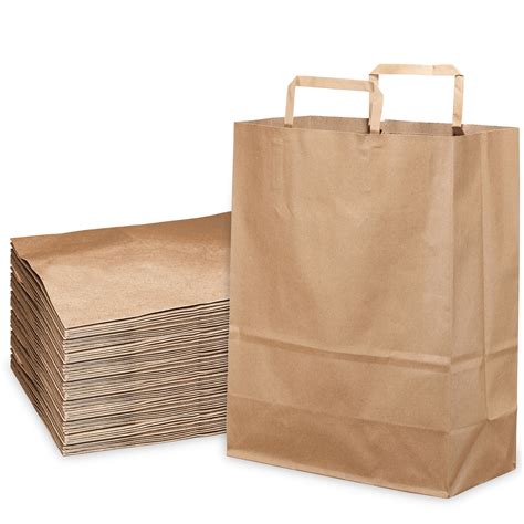 Large Kraft Paper Gift Bags with Paper Handles 13x7x17 inches - Brown ...