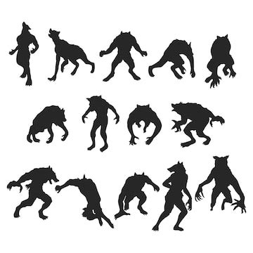 Illustration of a howling werewolf silhouette vector wolfman | Premium ...