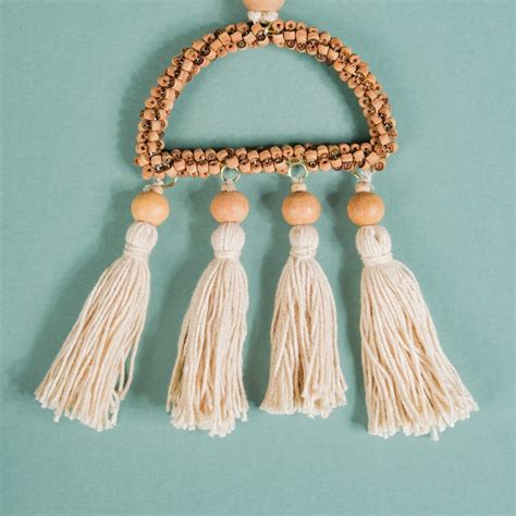 Wooden Beads Sustainable Hanging Ornament Set of 2 Online - Premium ...