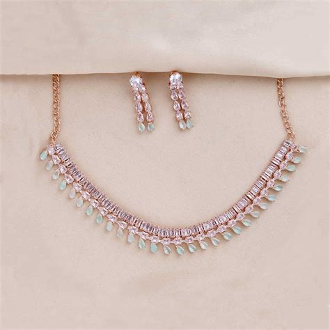 Buy CZ Studded jewellery Set - ESKU301800287 – Tohfa Jewellery India