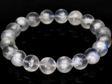 【1点物】美麗シラー★タンザニア産★天然石ブレスレット/ペリステライト（ブルームーンストーン/Peristerite）/ラウンド/約9mm/1 ...