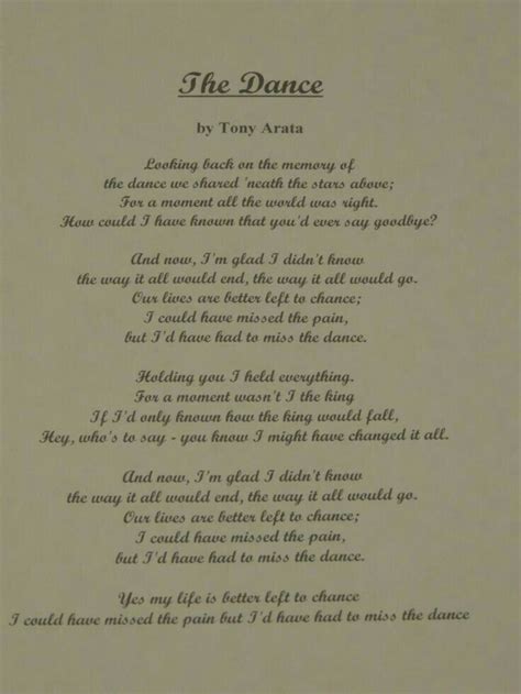 Garth Brooks (The Dance Song Lyrics) 💖💖🎵🎵 | Music quotes lyrics ...