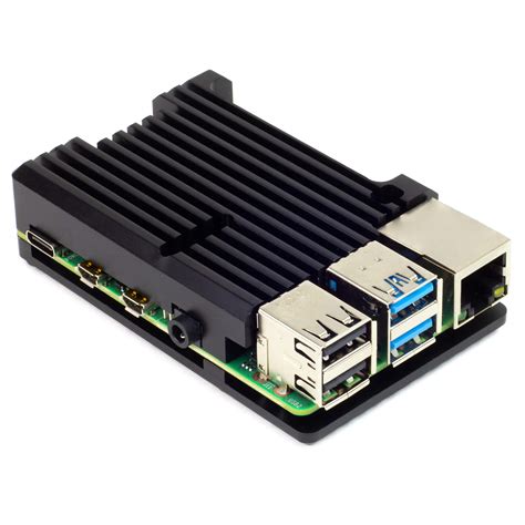 Buy Aluminium Heatsink Case for Raspberry Pi 4 (Obsidian Black ...