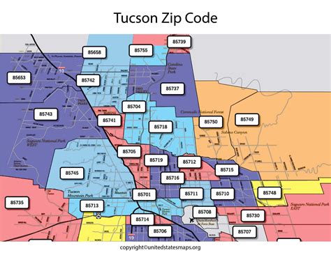 Tucson Zip Code Map | Map of Tucson Zip Codes