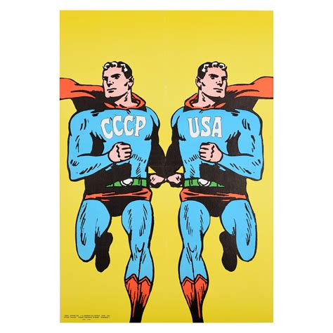 Original Vintage Cold War Poster Disarmament Agreement USA USSR ...