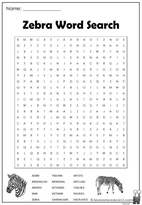 Arrow word search – Artofit - sound of zebra in words