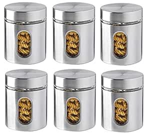 Boxoza - Stainless Steel Plated Glass Kitchen Canister, Airtight Food ...