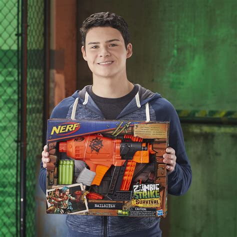 NERF Nailbiter Zombie Strike Toy Blaster, 8 Official Zombie Strike ...