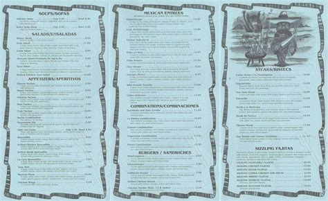 Menu at La Bamba Mexican and Spanish Restaurant Plantation, Plantation