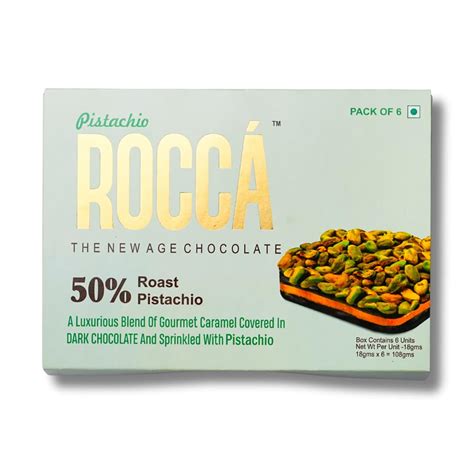 Rocca Chocolates | Pistachio Brittle Pack of 6 | Gourmet Dark Chocolate ...