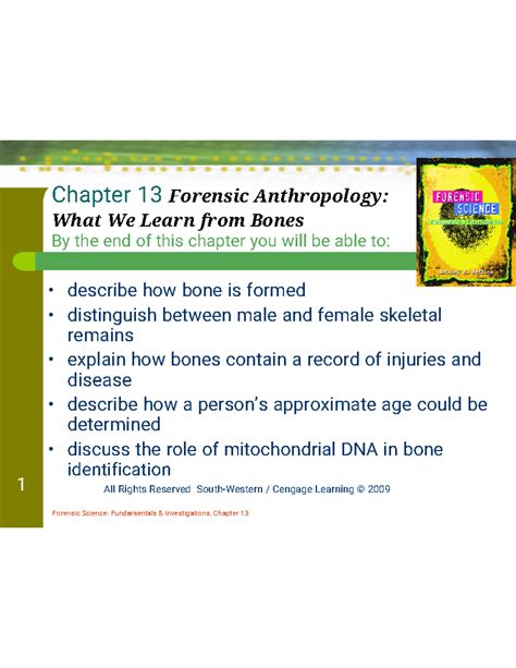 Chapter 13 - Forensic Anthropology: Insights from Human Bones - Studocu