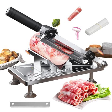 Buy THE WHITE SHOP Manual Frozen Meat Slicer Upgraded Meat Cutter for ...