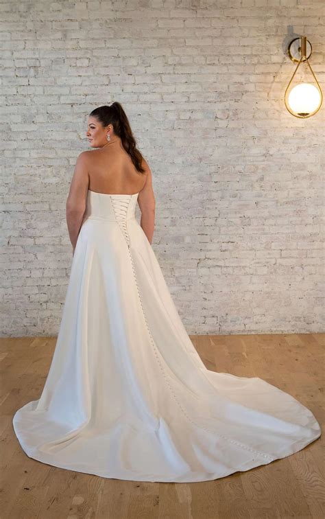 Plus-Size Simple Silk A-Line Wedding Dress | True Society Bridal