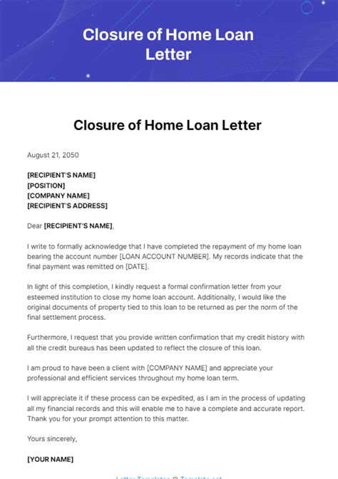 Loan Agreement Form Closure