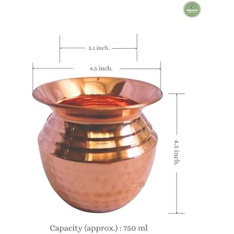 SHILPPAMCraftingHappiness SHILPPAM Hammered Kalash Lota Pooja, 750ml I ...