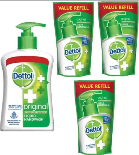 Dettol Original Everyday Protection Liquid Handwash Pump 200ml + Refill ...