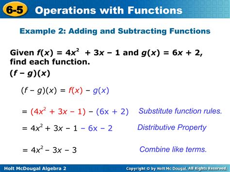 Subtracting Two Functions