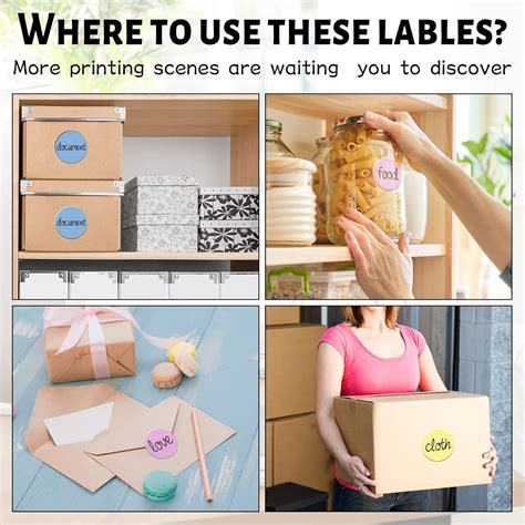 Buy 4500 Pcs 3 Rolls Round Direct Thermal Label Stickers Printable ...