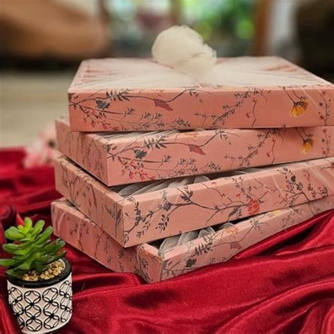 SATYAM KRAFT 4 Pcs Multipurpose Decorative Pink Color Folding Paper Box ...