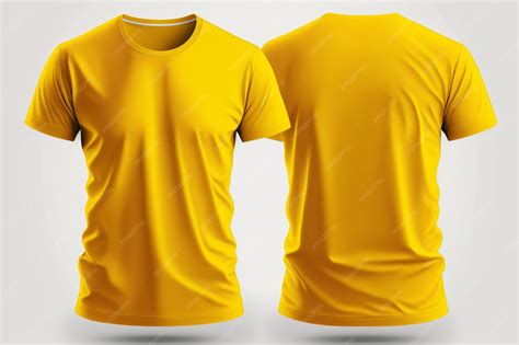 Premium Photo | Mockup of a blank royal yellow tshirt front and back ...