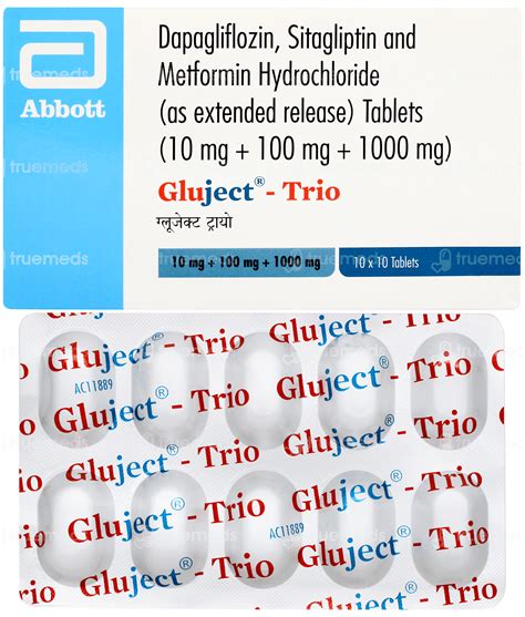 Gluject Trio 10/1000/100 Mg Tablet: Uses, Side Effects, Price & Substitutes