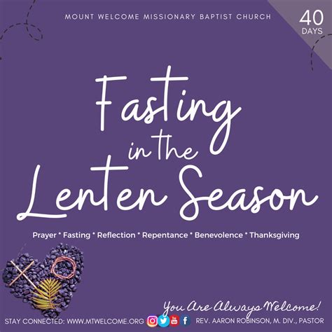 Lenten Fasting | Mount Welcome Missionary Baptist Church