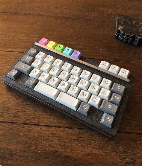 Mechanical Keyboard Setup on Wooden Table