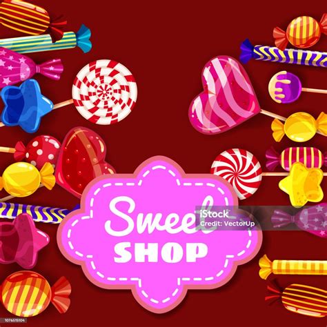 Top 12+ Free Candy With Sweet Shop Background Vector