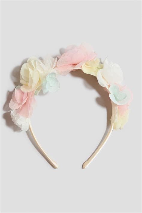 Light pink/Flowers Floral-appliquéd Alice band for kids | H&M IN