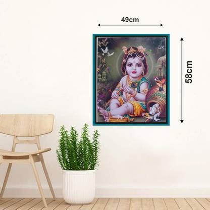 GLOBAL GRAPHICS 49 cm Krishna Wallpaper/poster Bal Krishna Wall Poster ...