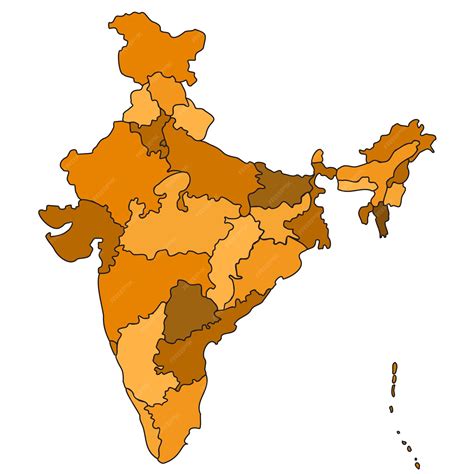 Premium Vector | India Country States Outline Map Isolated Illustration Travel Background