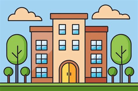 Cartoon Building Background Drawing 的图像结果